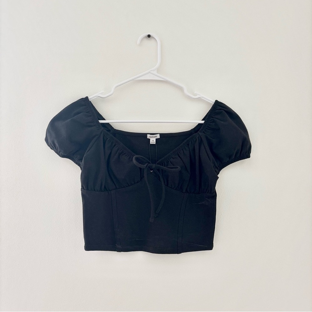 garage black corset tee